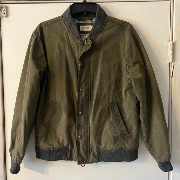 Taylor Stitch Other - Taylor Stitch Green Bomber Jacket Snap Button Zipper 40 Distressed Waxed M